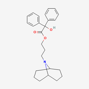 9-Azabicyclo(3.3.1)nonane, 9-(3-hydroxypropyl)-, benzilate