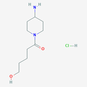 molecular formula C10H21ClN2O2 B13731559 1-(4-Aminopiperidin-1-yl)-5-hydroxypentan-1-one hydrochloride 