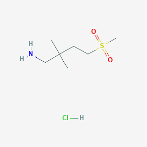 molecular formula C7H18ClNO2S B1373159 4-Methanesulfonyl-2,2-dimethylbutan-1-amine hydrochloride CAS No. 1333901-40-8