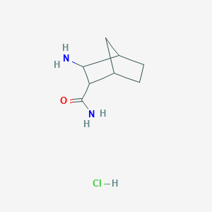 molecular formula C8H15ClN2O B1373179 3-Aminobicyclo[2.2.1]heptane-2-carboxamide hydrochloride CAS No. 1334003-85-8