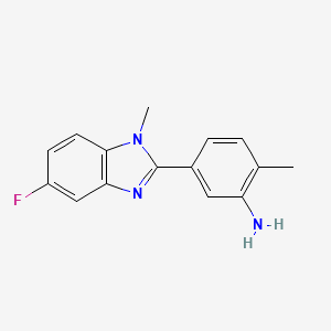 molecular formula C15H14FN3 B1373180 5-(5-氟-1-甲基-1H-1,3-苯并二氮唑-2-基)-2-甲基苯胺 CAS No. 1183150-96-0