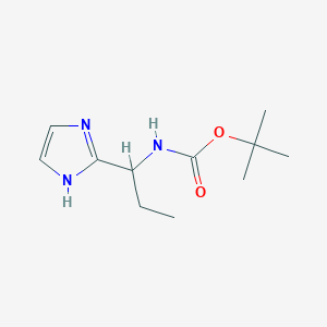 molecular formula C11H19N3O2 B1373189 tert-butyl N-[1-(1H-imidazol-2-yl)propyl]carbamate CAS No. 1595764-73-0