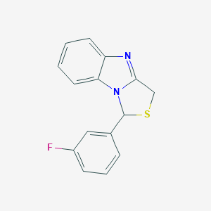 molecular formula C15H11FN2S B137319 1H,3H-Thiazolo(3,4-a)benzimidazole, 1-(3-fluorophenyl)- CAS No. 136994-90-6