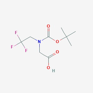 molecular formula C9H14F3NO4 B1373196 2-{[(Tert-butoxy)carbonyl](2,2,2-trifluoroethyl)amino}acetic acid CAS No. 1306604-74-9