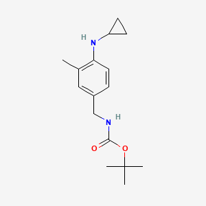 molecular formula C16H24N2O2 B1373219 tert-butyl N-{[4-(cyclopropylamino)-3-methylphenyl]methyl}carbamate CAS No. 1333676-96-2