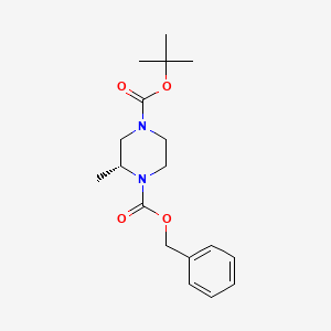 molecular formula C18H26N2O4 B1373222 (R)-4-Boc-1-Cbz-2-甲基-哌嗪 CAS No. 1163793-25-6