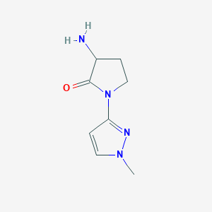 molecular formula C8H12N4O B1373231 3-氨基-1-(1-甲基-1H-吡唑-3-基)吡咯烷-2-酮 CAS No. 1315365-07-1