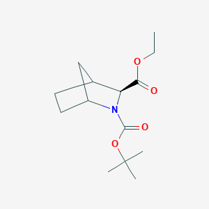 molecular formula C14H23NO4 B1373232 3-O-叔丁基 2-O-乙基 (2S)-3-氮杂双环[2.2.1]庚烷-2,3-二羧酸酯 CAS No. 1330750-04-3