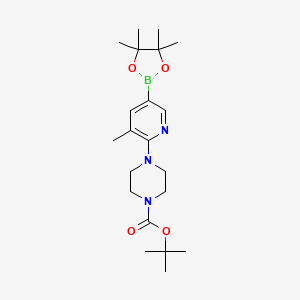 B1373239 tert-Butyl 4-(3-methyl-5-(4,4,5,5-tetramethyl-1,3,2-dioxaborolan-2-yl)pyridin-2-yl)piperazine-1-carboxylate CAS No. 1073354-54-7
