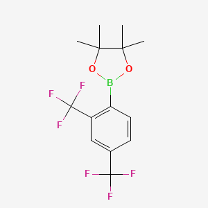 molecular formula C14H15BF6O2 B1373241 2-(2,4-双(三氟甲基)苯基)-4,4,5,5-四甲基-1,3,2-二氧杂硼环丁烷 CAS No. 1073353-65-7