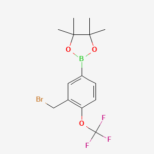 molecular formula C14H17BBrF3O3 B1373244 (3-Bromomethyl-4-trifluoromethoxyphenylboronic acid, pinacol ester CAS No. 1073354-06-9