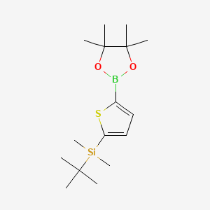 molecular formula C16H29BO2SSi B1373246 叔丁基二甲基(5-(4,4,5,5-四甲基-1,3,2-二氧杂硼烷-2-基)噻吩-2-基)硅烷 CAS No. 1073371-74-0