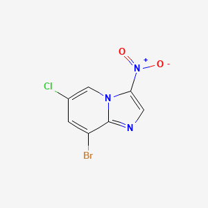 molecular formula C7H3BrClN3O2 B1373251 8-溴-6-氯-3-硝基咪唑并[1,2-a]吡啶 CAS No. 1072944-56-9