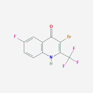 B1373254 3-Bromo-6-fluoro-2-(trifluoromethyl)quinolin-4-ol CAS No. 1072944-66-1