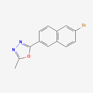 molecular formula C13H9BrN2O B1373275 2-(6-Bromonaphthalen-2-YL)-5-methyl-1,3,4-oxadiazole CAS No. 1133115-80-6