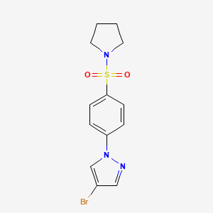 molecular formula C13H14BrN3O2S B1373280 4-Bromo-1-(4-pyrrolidinosulfonylphenyl)pyrazole CAS No. 1187385-91-6