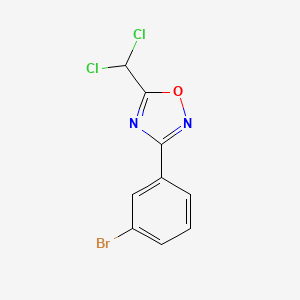 molecular formula C9H5BrCl2N2O B1373281 3-(3-Bromophenyl)-5-(dichloromethyl)-1,2,4-oxadiazole CAS No. 1150164-54-7