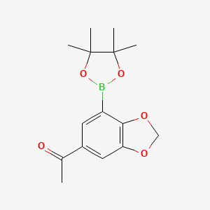 1-(7-(4,4,5,5-Tetramethyl-1,3,2-dioxaborolan-2-yl)benzo[d][1,3]dioxol-5-yl)ethanone