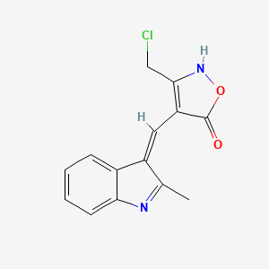 (4E)-3-(chloromethyl)-4-[(2-methyl-1H-indol-3-yl)methylidene]-1,2-oxazol-5(4H)-one