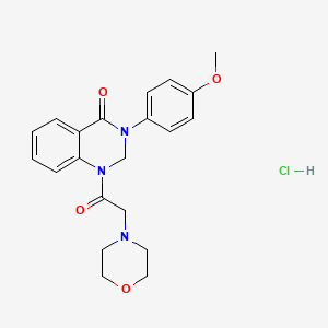 4(1H)-Quinazolinone, 2,3-dihydro-3-(p-methoxyphenyl)-1-(morpholinoacetyl)-, hydrochloride