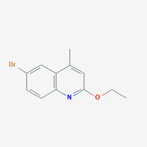 molecular formula C12H12BrNO B1373296 6-Bromo-2-ethoxy-4-methylquinoline CAS No. 1187385-61-0