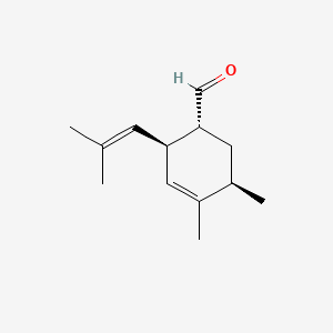 B13733302 3-Cyclohexene-1-carboxaldehyde, 4,5-dimethyl-2-(2-methyl-1-propenyl)-, (1R,2R,5R)-rel- CAS No. 42507-55-1