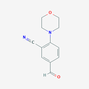molecular formula C12H12N2O2 B1373332 5-Formyl-2-(morpholin-4-yl)benzonitrile CAS No. 1272756-61-2