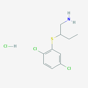 molecular formula C10H14Cl3NS B1373361 2-[(1-Aminobutan-2-yl)sulfanyl]-1,4-dichlorobenzene hydrochloride CAS No. 1311314-16-5