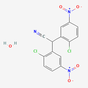 molecular formula C14H9Cl2N3O5 B1373382 2,2-Bis(2-chloro-5-nitrophenyl)acetonitrile hydrate CAS No. 1272756-60-1