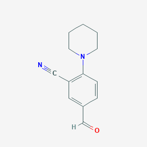 molecular formula C13H14N2O B1373383 5-Formyl-2-(piperidin-1-yl)benzonitrile CAS No. 1272756-59-8