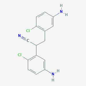 molecular formula C15H13Cl2N3 B1373395 2,3-Bis(5-amino-2-chlorophenyl)propanenitrile CAS No. 1272756-66-7