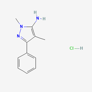 molecular formula C11H14ClN3 B1373398 1,4-二甲基-3-苯基-1H-吡唑-5-胺盐酸盐 CAS No. 138950-42-2