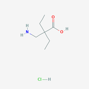 molecular formula C7H16ClNO2 B1373400 2-(Aminomethyl)-2-ethylbutanoic acid hydrochloride CAS No. 1086265-11-3