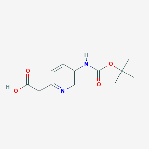 molecular formula C12H16N2O4 B1373408 (5-{[(Tert-butoxy)carbonyl]amino}pyridin-2-yl)acetic acid CAS No. 1260649-54-4