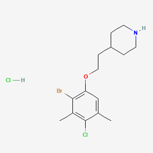 molecular formula C15H22BrCl2NO B1373412 4-[2-(2-溴-4-氯-3,5-二甲基苯氧基)乙基]-哌啶盐酸盐 CAS No. 1219964-24-5