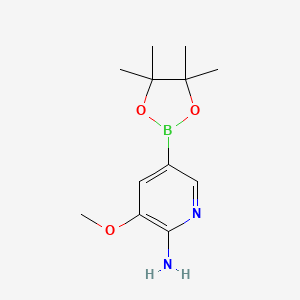molecular formula C12H19BN2O3 B1373416 3-甲氧基-5-(4,4,5,5-四甲基-1,3,2-二氧杂硼环-2-基)吡啶-2-胺 CAS No. 947249-19-6