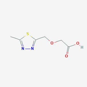 molecular formula C6H8N2O3S B1373419 2-[(5-Methyl-1,3,4-thiadiazol-2-yl)methoxy]acetic acid CAS No. 1265895-84-8
