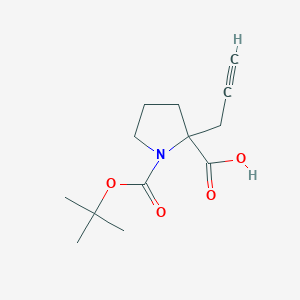 molecular formula C13H19NO4 B1373420 1-[(Tert-butoxy)carbonyl]-2-(prop-2-yn-1-yl)pyrrolidine-2-carboxylic acid CAS No. 1694367-51-5