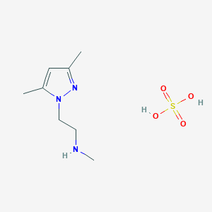 molecular formula C8H17N3O4S B1373426 [2-(3,5-dimethyl-1H-pyrazol-1-yl)ethyl]methylamine sulfate CAS No. 1262770-79-5