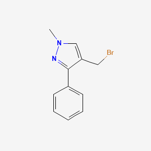 molecular formula C11H11BrN2 B1373446 4-(Bromomethyl)-1-methyl-3-phenyl-1H-pyrazole CAS No. 499770-86-4