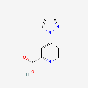 molecular formula C9H7N3O2 B1373453 4-(1H-pyrazol-1-yl)pyridine-2-carboxylic acid CAS No. 1152523-86-8