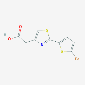 molecular formula C9H6BrNO2S2 B1373455 2-[2-(5-Bromothiophen-2-yl)-1,3-thiazol-4-yl]acetic acid CAS No. 1094355-55-1