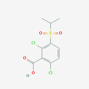 molecular formula C10H10Cl2O4S B1373456 2,6-Dichloro-3-(propane-2-sulfonyl)benzoic acid CAS No. 1094393-84-6