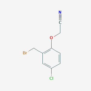 molecular formula C9H7BrClNO B1373471 2-[2-(Bromomethyl)-4-chlorophenoxy]acetonitrile CAS No. 1094373-19-9