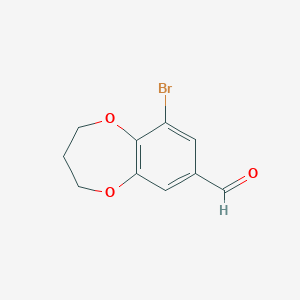 molecular formula C10H9BrO3 B1373480 9-bromo-3,4-dihydro-2H-1,5-benzodioxepine-7-carbaldehyde CAS No. 1094419-43-8