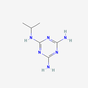 molecular formula C6H12N6 B13735014 N~2~-(Propan-2-yl)-1,3,5-triazine-2,4,6-triamine CAS No. 16274-81-0