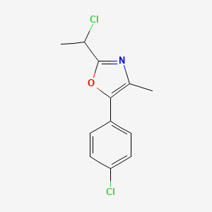 molecular formula C12H11Cl2NO B1373509 2-(1-Chloroethyl)-5-(4-chlorophenyl)-4-methyl-1,3-oxazole CAS No. 1152541-88-2