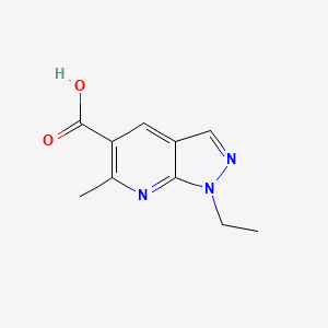 molecular formula C10H11N3O2 B1373516 1-ethyl-6-methyl-1H-pyrazolo[3,4-b]pyridine-5-carboxylic acid CAS No. 1094442-46-2