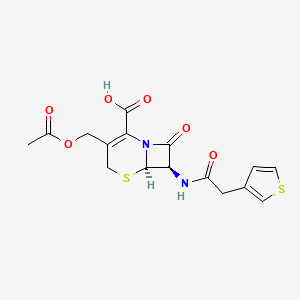 (6R,7R)-3-[(acetyloxy)methyl]-8-oxo-7-[2-(thiophen-3-yl)acetamido]-5-thia-1-azabicyclo[4.2.0]oct-2-ene-2-carboxylic acid