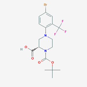 (S)-4-(4-Bromo-2-(trifluoromethyl)phenyl)-1-(tert-butoxycarbonyl)piperazine-2-carboxylic acid